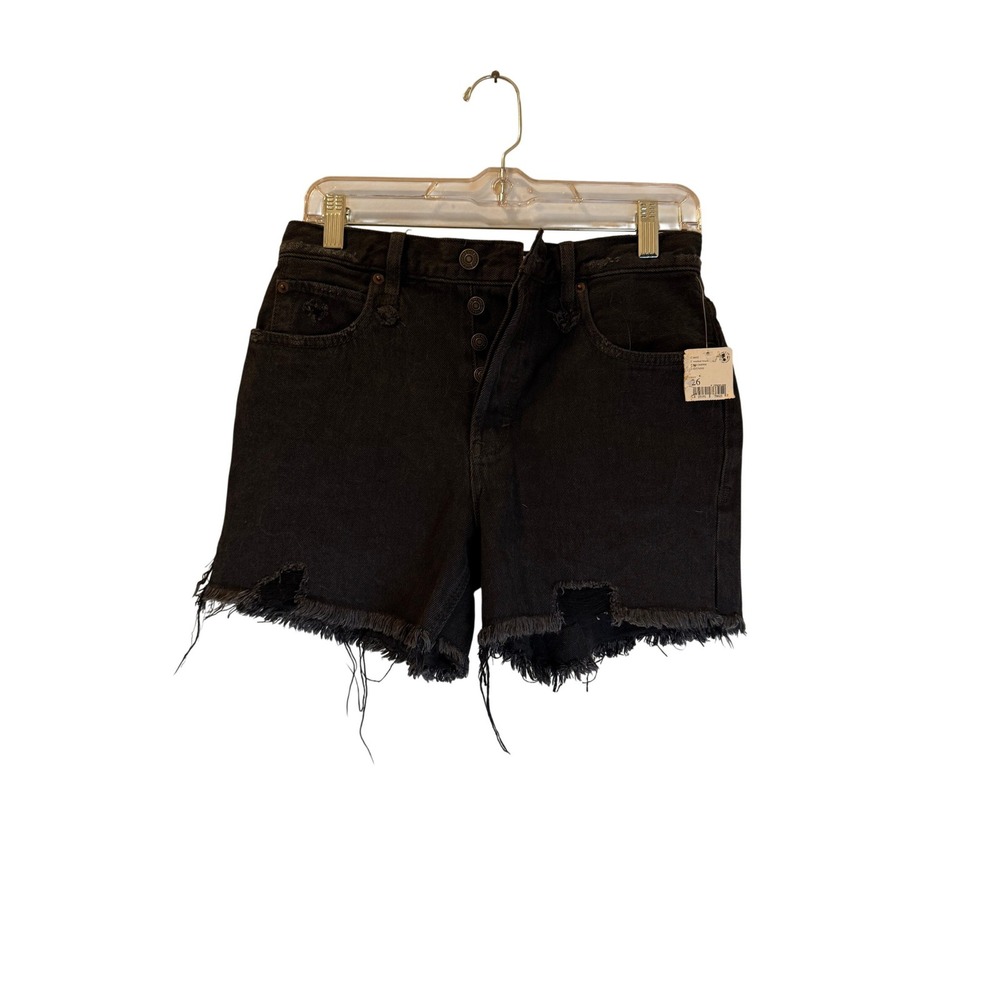 We The Free Free People Black Denim Shorts Size 26 NWT